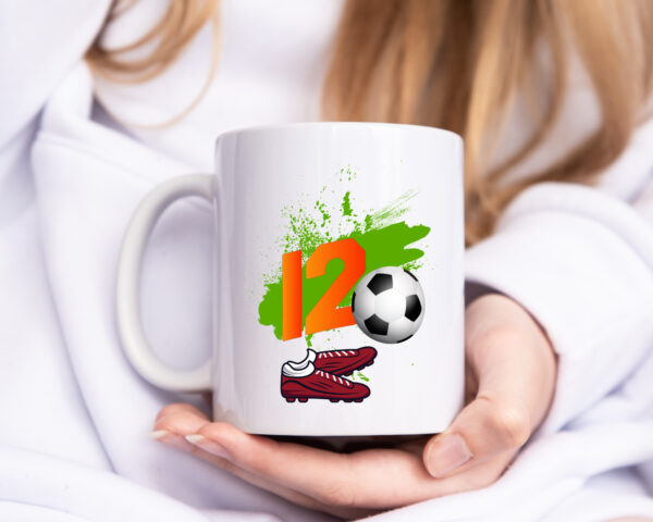 12. Geburtstag | Jungen Fußball | Fußballspieler - Tasse Weiss - Kaffeetasse / Geschenk / Familie