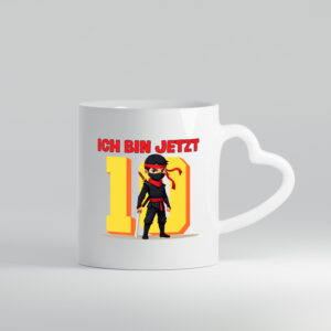 10. Geburtstag | 10 Jahre | Ninja | Kinder - Herzhenkel Tasse - Kaffeetasse / Geschenk / Familie