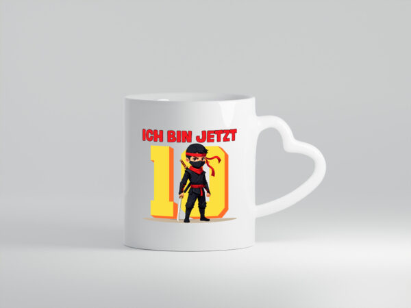 10. Geburtstag | 10 Jahre | Ninja | Kinder - Herzhenkel Tasse - Kaffeetasse / Geschenk / Familie