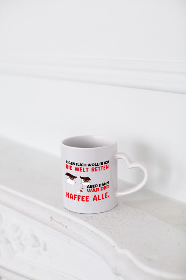 Kaffee war leer - Herzhenkel Tasse - Kaffeetasse / Geschenk / Familie