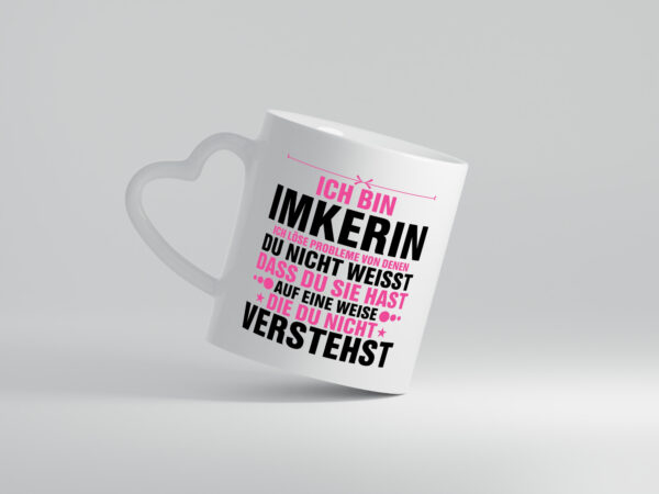 Löse Probleme: Imkerin | Imkerei - Herzhenkel Tasse - Kaffeetasse / Geschenk / Familie