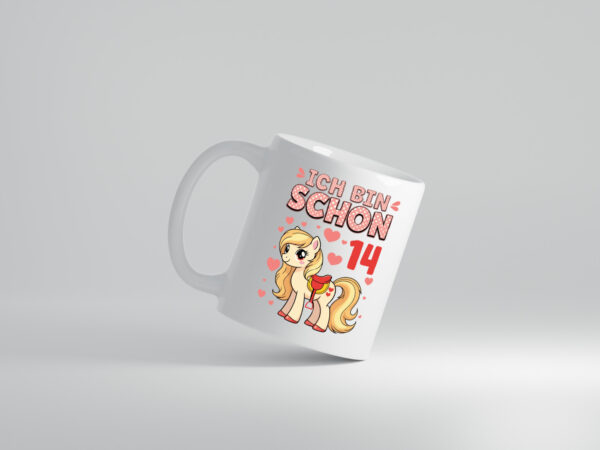 14. Geburtstag | 14 Jahre | Mädchen | Reiten | Pony - Tasse Weiss - Kaffeetasse / Geschenk / Familie