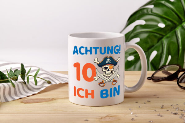 10. Geburtstag | 10 Jahre | Pirat - Tasse Weiss - Kaffeetasse / Geschenk / Familie