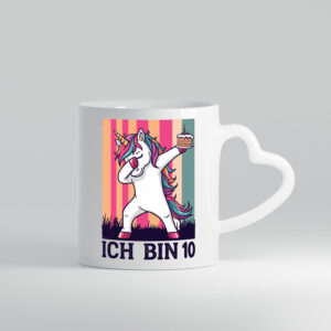 10 Geburtstag | Einhorn | Damping | Mädchen - Herzhenkel Tasse - Kaffeetasse / Geschenk / Familie