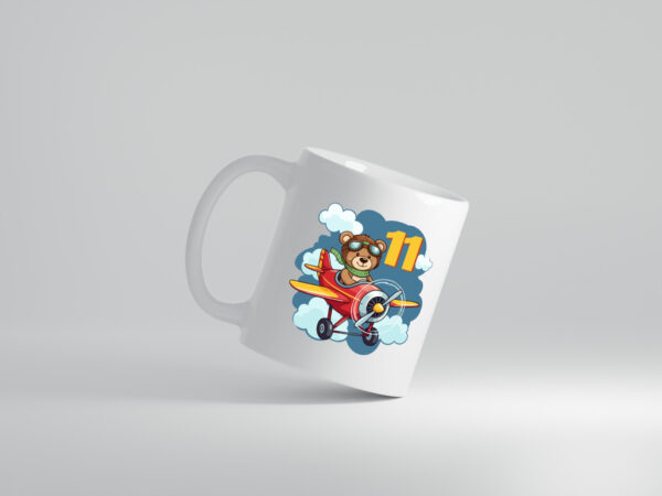 11. Geburtstag | 11 Jahre | Kinder Pilot | Flugzeug - Tasse Weiss - Kaffeetasse / Geschenk / Familie