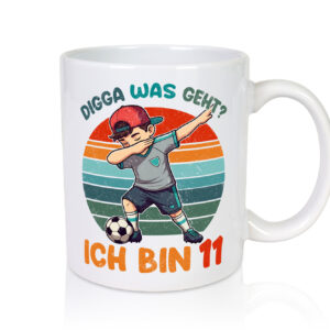 11. Geburtstag | 11 Jahre | digga ich bin 11 | Dabbing - Tasse Weiss - Kaffeetasse / Geschenk / Familie