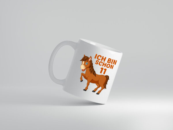 11. Geburtstag | Ich bin schon 11 | Pferde | Pony - Tasse Weiss - Kaffeetasse / Geschenk / Familie