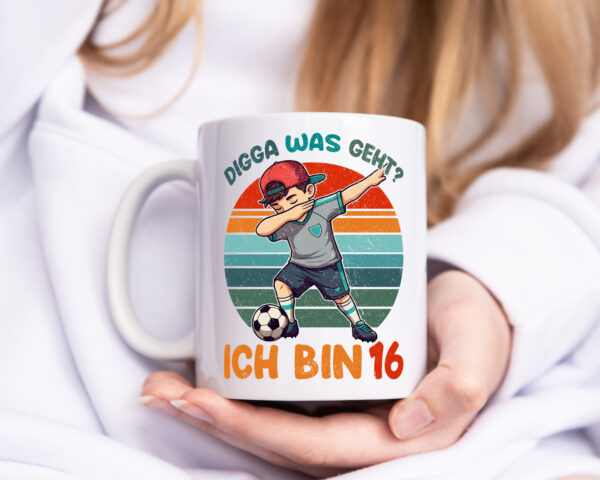 16. Geburtstag | 16 Jahre | digga ich bin 16 | Dabbing - Tasse Weiss - Kaffeetasse / Geschenk / Familie