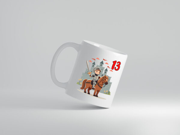 13. Geburtstag | 13 Jahre | Ritter | Junge | Schloss - Tasse Weiss - Kaffeetasse / Geschenk / Familie