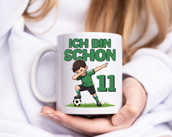 11. Geburtstag | 11 Jahre | Fußballer - Tasse Weiss - Kaffeetasse / Geschenk / Familie