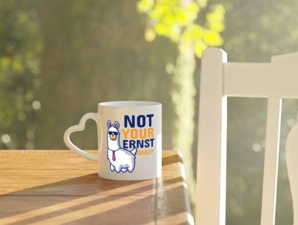 Not your Ernst | Lama Tasse | Alpaka | Humor Spruch - Herzhenkel Tasse - Kaffeetasse / Geschenk / Familie
