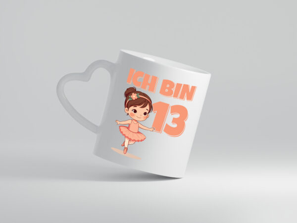 13 Geburtstag | 13 Jahre | Ballerina | Mädchen | Ballet - Herzhenkel Tasse - Kaffeetasse / Geschenk / Familie