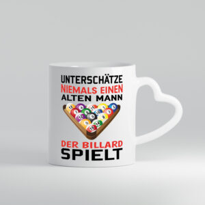 Billardspieler Humor | Männer Tasse | Billard spielen - Herzhenkel Tasse - Kaffeetasse / Geschenk / Familie