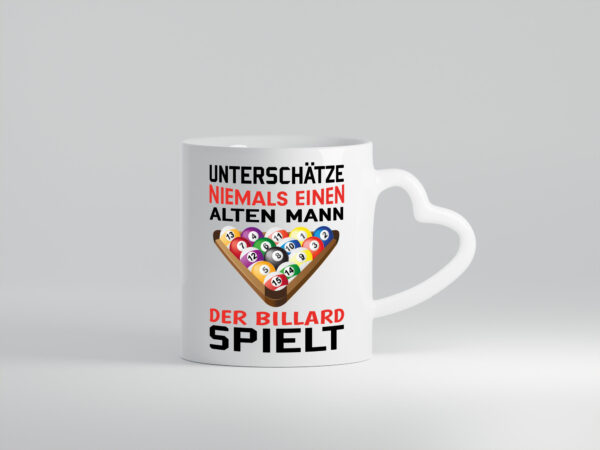 Billardspieler Humor | Männer Tasse | Billard spielen - Herzhenkel Tasse - Kaffeetasse / Geschenk / Familie