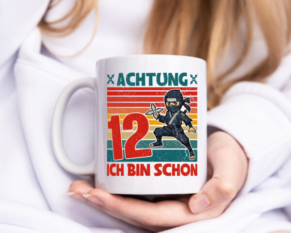 12. Geburtstag | 12 Jahre | Ninja | Kindergeburtstag - Tasse Weiss - Kaffeetasse / Geschenk / Familie