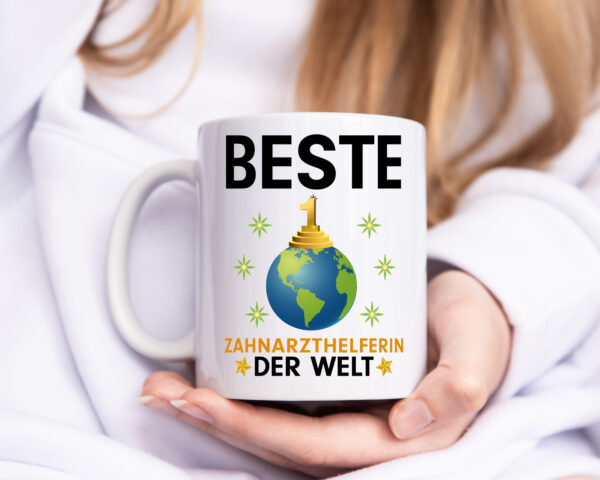 Welt Beste Zahnarzthelferin | Zahnmedizin - Tasse Weiss - Kaffeetasse / Geschenk / Familie