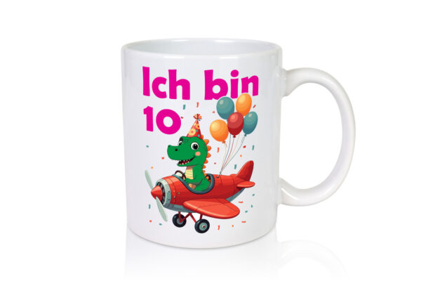 10. Geburtstag | 10 Jahre | Drache | Flugzeug - Tasse Weiss - Kaffeetasse / Geschenk / Familie