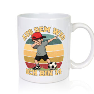 13. Geburtstag | 13 Jahre | Fußball Junge | Fußballer - Tasse Weiss - Kaffeetasse / Geschenk / Familie