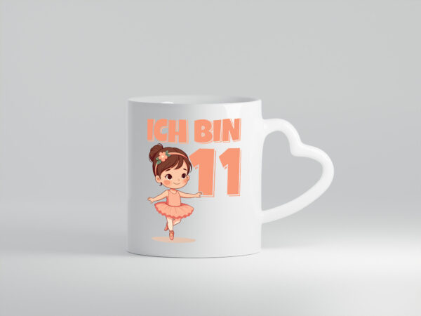 11 Geburtstag | 11 Jahre | Ballerina | Mädchen | Ballet - Herzhenkel Tasse - Kaffeetasse / Geschenk / Familie