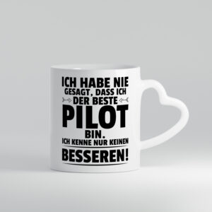 Der Beste Pilot | Flugzeug | Piloten - Herzhenkel Tasse - Kaffeetasse / Geschenk / Familie