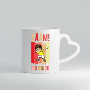 10. Geburtstag | 10 Jahre | Bääm ich bin 10 | Geburtstag - Herzhenkel Tasse - Kaffeetasse / Geschenk / Familie