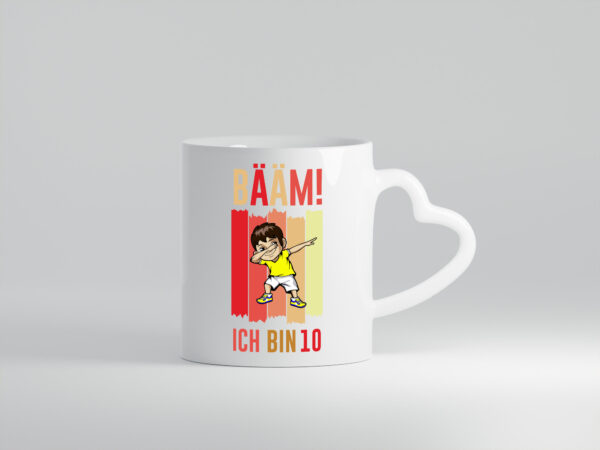 10. Geburtstag | 10 Jahre | Bääm ich bin 10 | Geburtstag - Herzhenkel Tasse - Kaffeetasse / Geschenk / Familie