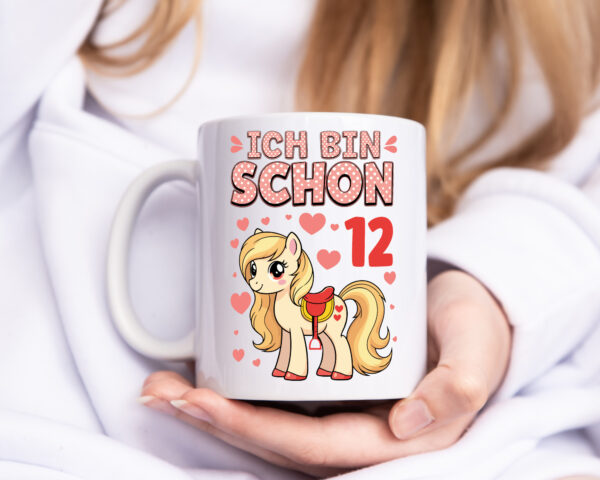 12. Geburtstag | 12 Jahre | Mädchen | Reiten | Pony - Tasse Weiss - Kaffeetasse / Geschenk / Familie