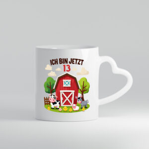 12. Geburtstag | 12 Jahre | Bauernhof und Tiere - Herzhenkel Tasse - Kaffeetasse / Geschenk / Familie