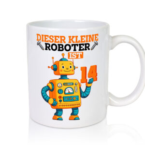 14. Geburtstag | 14 Jahre | Roboter | Junge - Tasse Weiss - Kaffeetasse / Geschenk / Familie