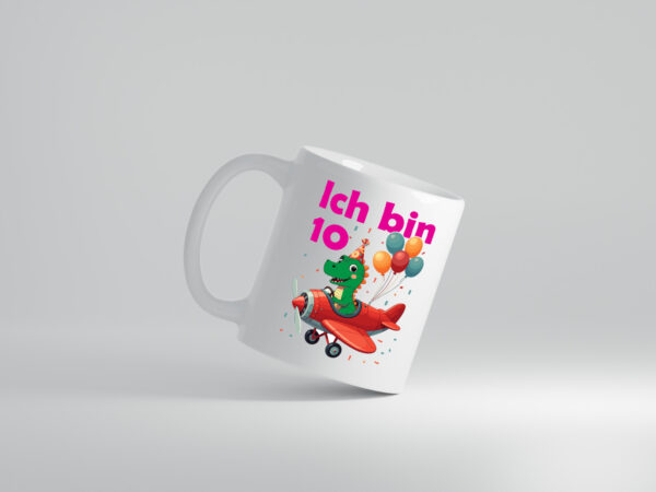 10. Geburtstag | 10 Jahre | Drache | Flugzeug - Tasse Weiss - Kaffeetasse / Geschenk / Familie