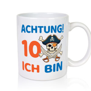 10. Geburtstag | 10 Jahre | Pirat - Tasse Weiss - Kaffeetasse / Geschenk / Familie