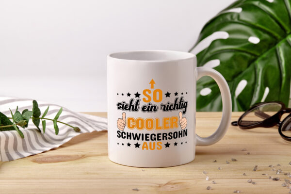 Cooler Schwiegersohn | Spruch | Schwiegereltern Humor - Tasse Weiss - Kaffeetasse / Geschenk / Familie