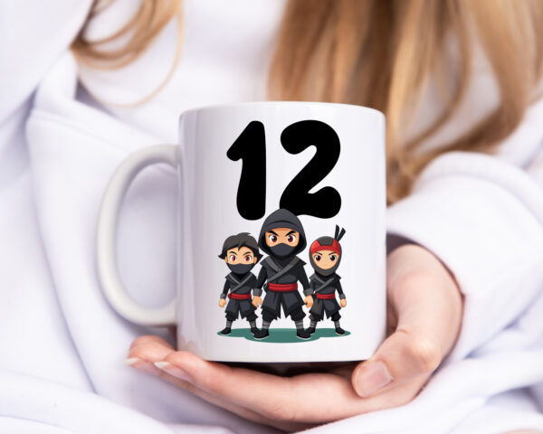 12. Geburtstag | 12 Jahre | Ninja - Tasse Weiss - Kaffeetasse / Geschenk / Familie