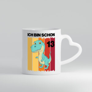 13. Geburtstag | 13 Jahre | Dinosaurier - Herzhenkel Tasse - Kaffeetasse / Geschenk / Familie