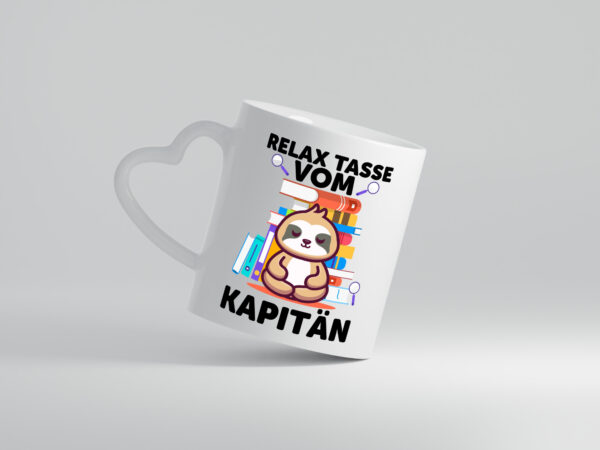 Relax Tasse: Kapitän | Schiffskapitän | Schiff - Herzhenkel Tasse - Kaffeetasse / Geschenk / Familie