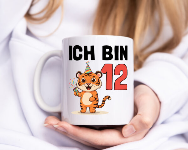 12. Geburtstag | 12 Jahre | Tiger | Geburtstag - Tasse Weiss - Kaffeetasse / Geschenk / Familie