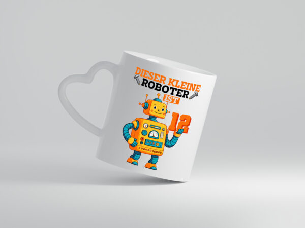 12. Geburtstag | 12 Jahre | Roboter | Junge - Herzhenkel Tasse - Kaffeetasse / Geschenk / Familie