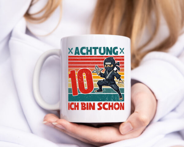 10. Geburtstag | 10 Jahre | Ninja | Kindergeburtstag - Tasse Weiss - Kaffeetasse / Geschenk / Familie