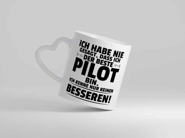 Der Beste Pilot | Flugzeug | Piloten - Herzhenkel Tasse - Kaffeetasse / Geschenk / Familie