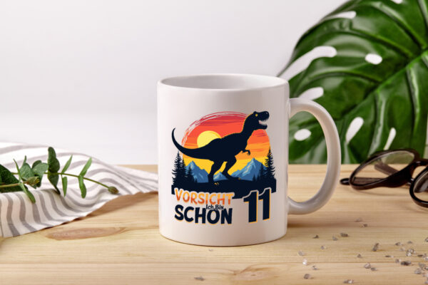 10. Geburtstag | 10 Jahre | Dinosaurier v2 - Tasse Weiss - Kaffeetasse / Geschenk / Familie