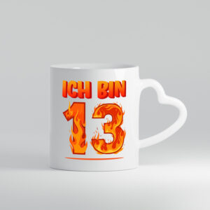 13. Geburtstag | 13 Jahre | Drache - Herzhenkel Tasse - Kaffeetasse / Geschenk / Familie