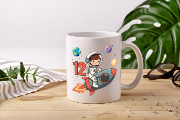 12. Geburtstag | 12 Jahre | Astronaut | Weltraum - Tasse Weiss - Kaffeetasse / Geschenk / Familie