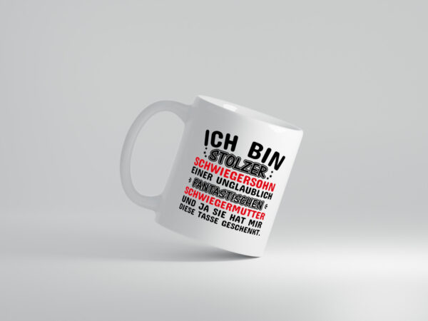 Stolzer Schwiegersohn einer Schwiegermutter - Tasse Weiss - Kaffeetasse / Geschenk / Familie