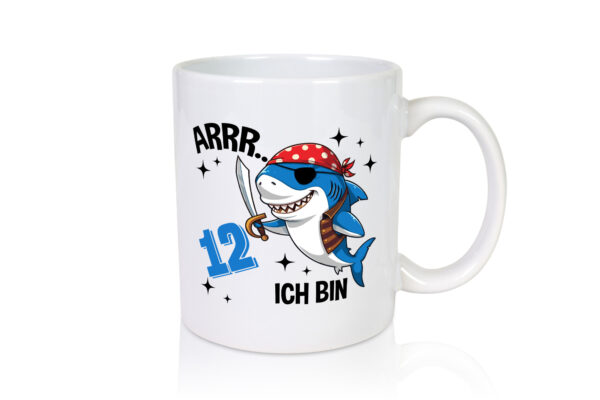 12. Geburtstag | 12 Jahre Arr Pirat | Hai | Piraten - Tasse Weiss - Kaffeetasse / Geschenk / Familie