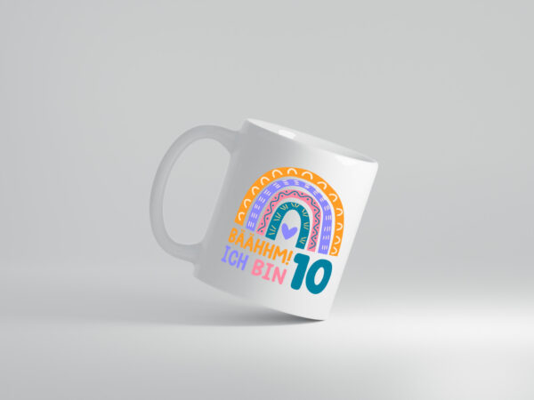 10. Geburtstag | 10 Jahre | Regenbogen | Bääm | Mädchen - Tasse Weiss - Kaffeetasse / Geschenk / Familie