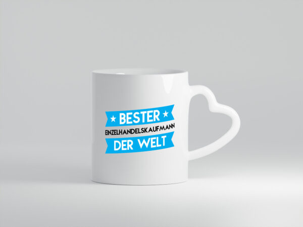 Bester Einzelhandelskaufmann | Einzelhandel - Herzhenkel Tasse - Kaffeetasse / Geschenk / Familie