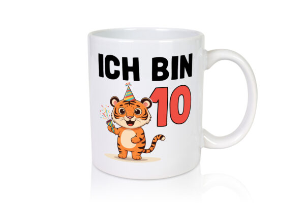 10. Geburtstag | 10 Jahre | Tiger | Geburtstag - Tasse Weiss - Kaffeetasse / Geschenk / Familie