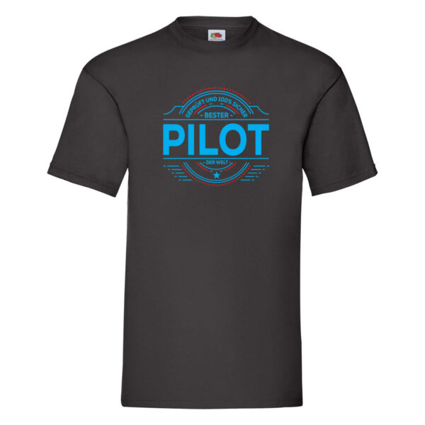 100 % Sicher: Pilot | Flugzeug | Piloten T-Shirt Schwarz