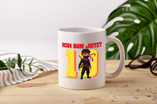 10. Geburtstag | 10 Jahre | Ninja | Kinder - Tasse Weiss - Kaffeetasse / Geschenk / Familie