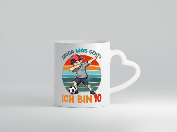 10. Geburtstag | 10 Jahre | digga ich bin 10 | Dabbing - Herzhenkel Tasse - Kaffeetasse / Geschenk / Familie